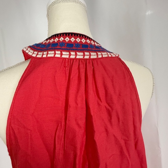 Mud Pie Women's James Sleeveless Shift Dress Pink Embroidered Boho Beach Sz L - Picture 5 of 13